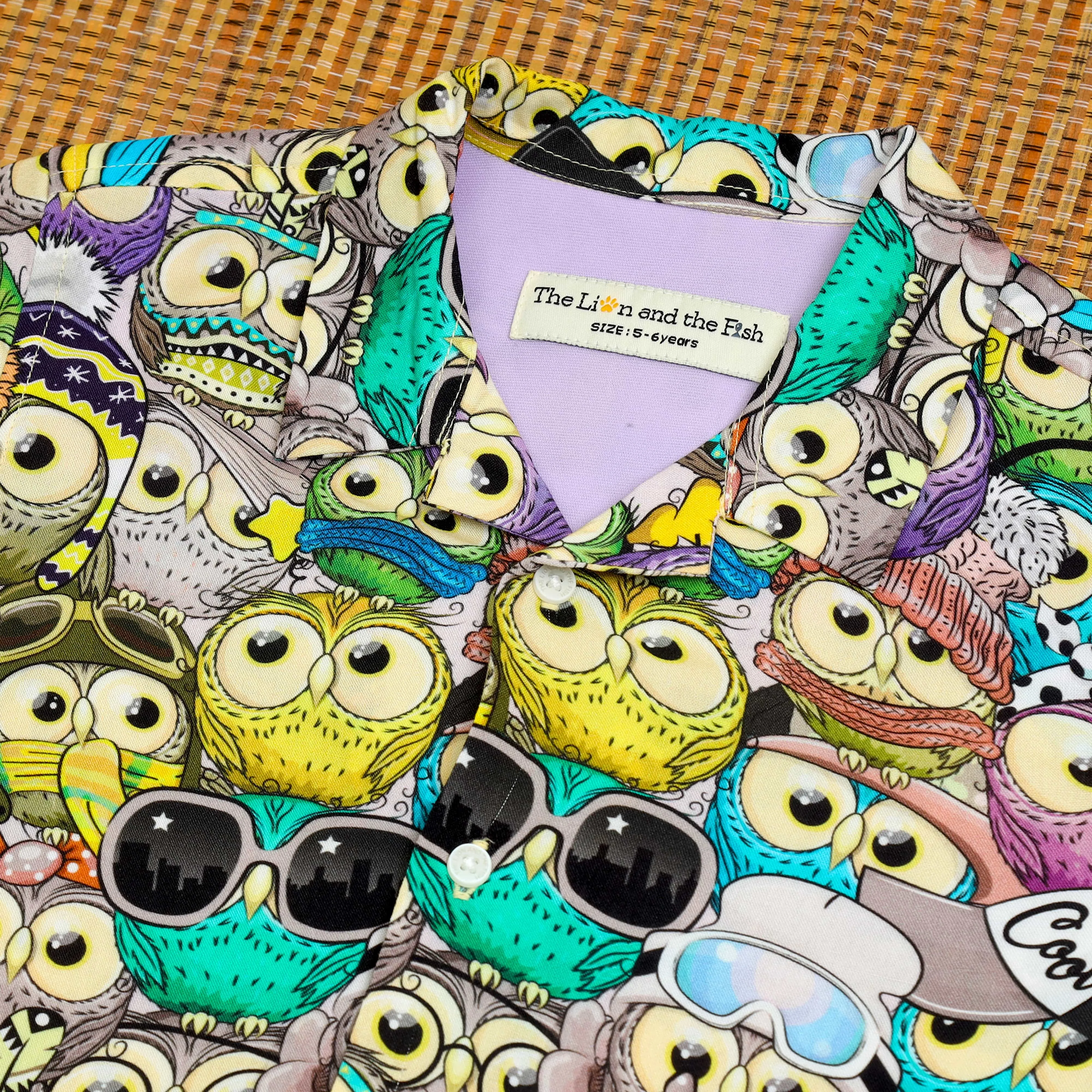 Boys Owl Printed Shirt Brown