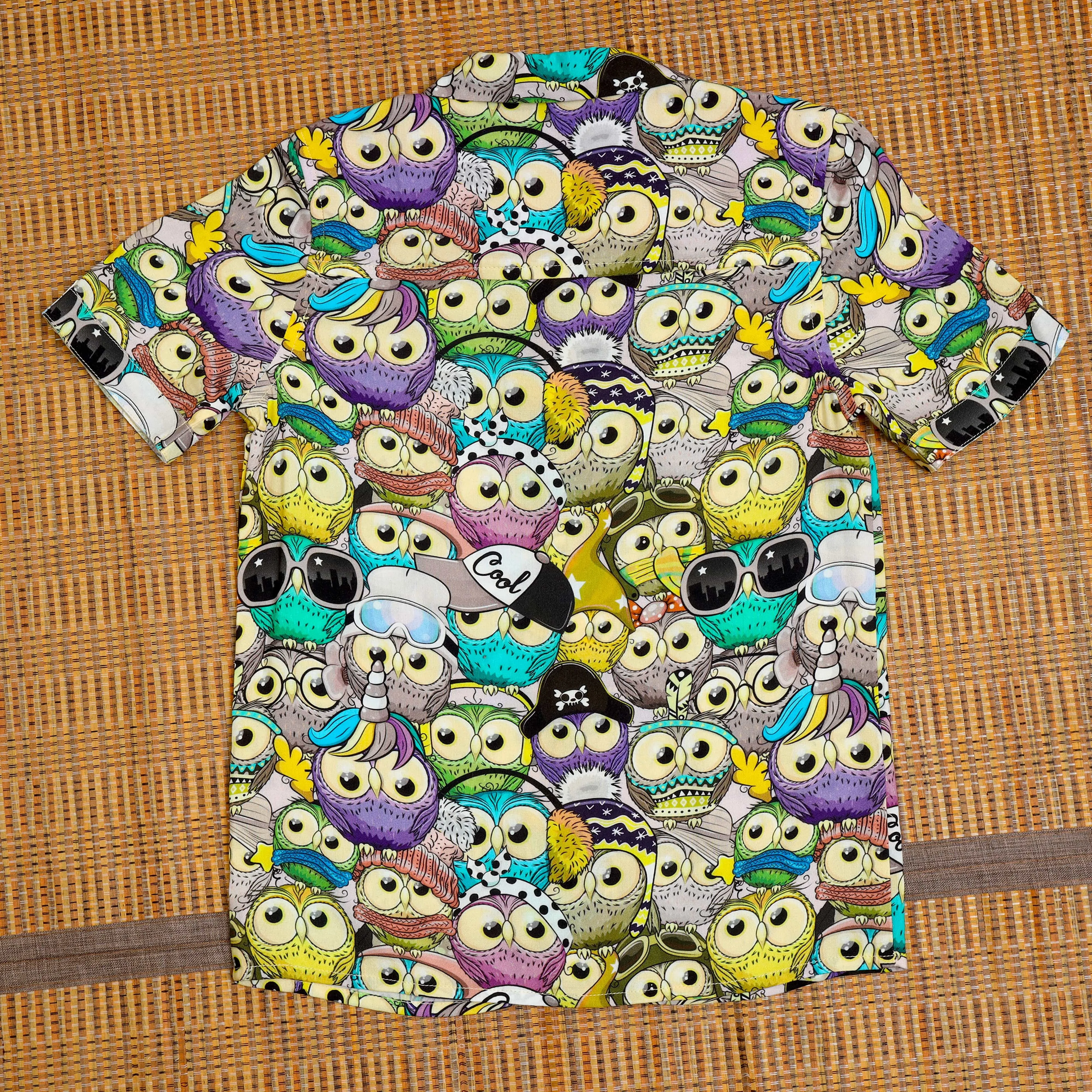 Boys Owl Printed Shirt Brown
