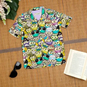 Boys Owl Printed Shirt Brown