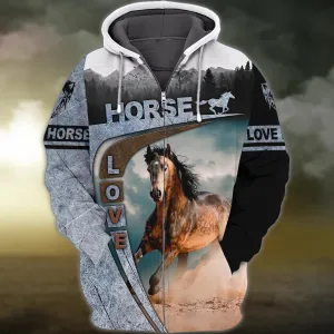 Brown Horse 3D Shirts Design, Love Horse
