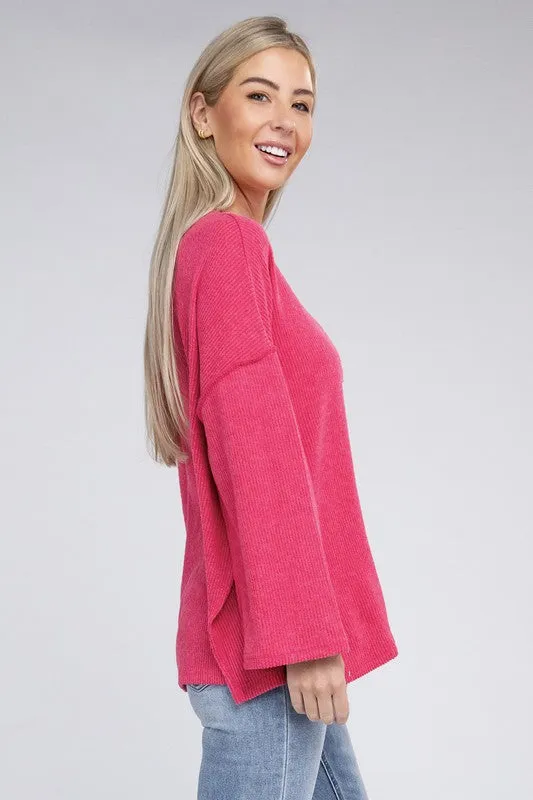 Brushed Loose Henley Sweater