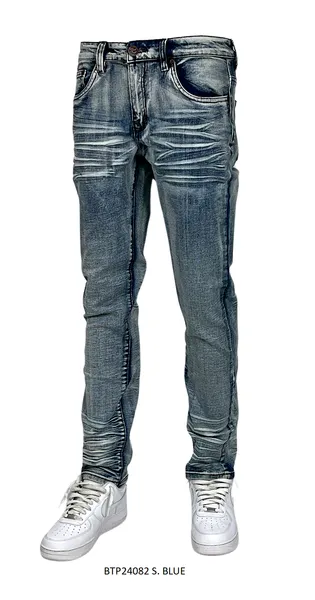 BTP24082X WASHED SLIM FIT JEANS PLUS SIZE (OPEN STOCK SIZES)