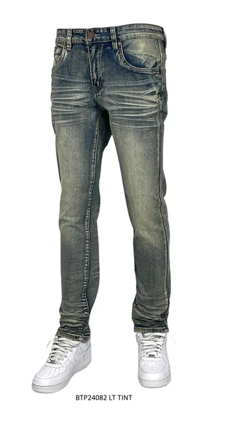 BTP24082X WASHED SLIM FIT JEANS PLUS SIZE (OPEN STOCK SIZES)