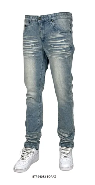 BTP24082X WASHED SLIM FIT JEANS PLUS SIZE (OPEN STOCK SIZES)