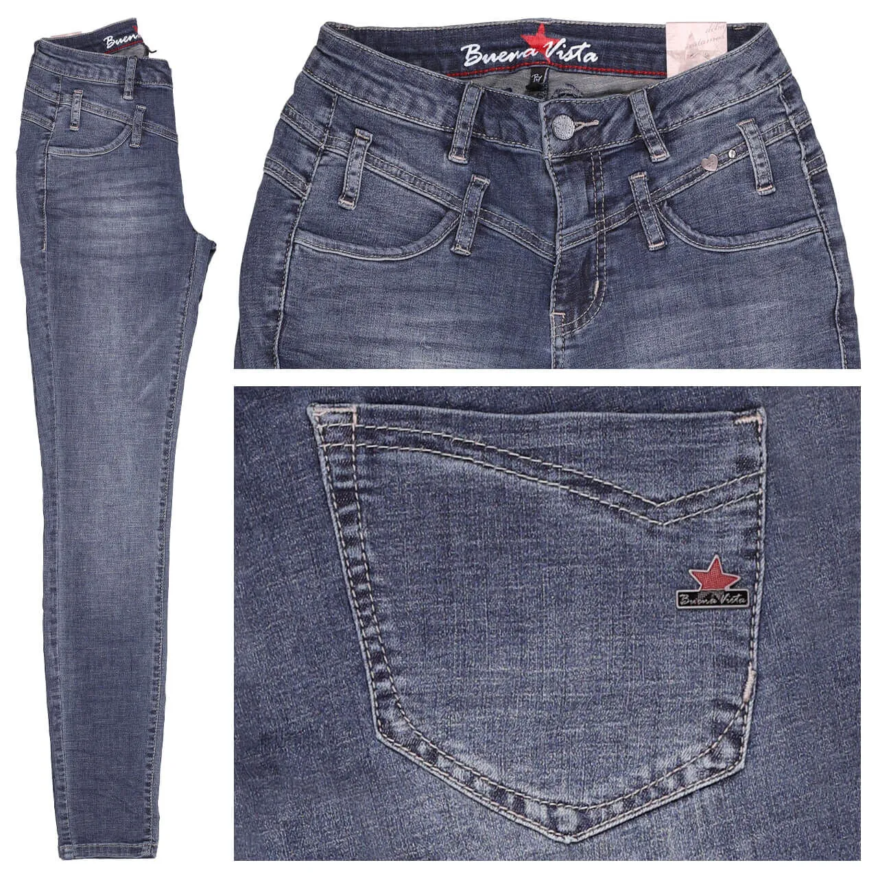 Buena Vista | Florida Stretch Denim Jeans | 6308 midblue
