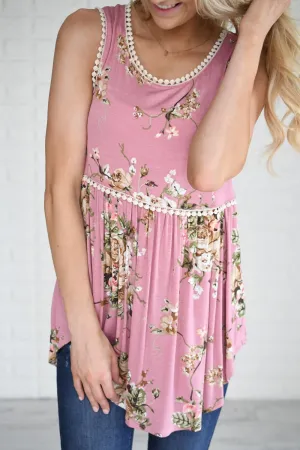 By Your Side Floral Babydoll Tank Top