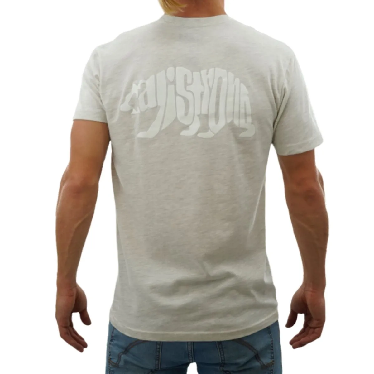 CALI Strong Word Bear T-shirt White Glow in the Dark