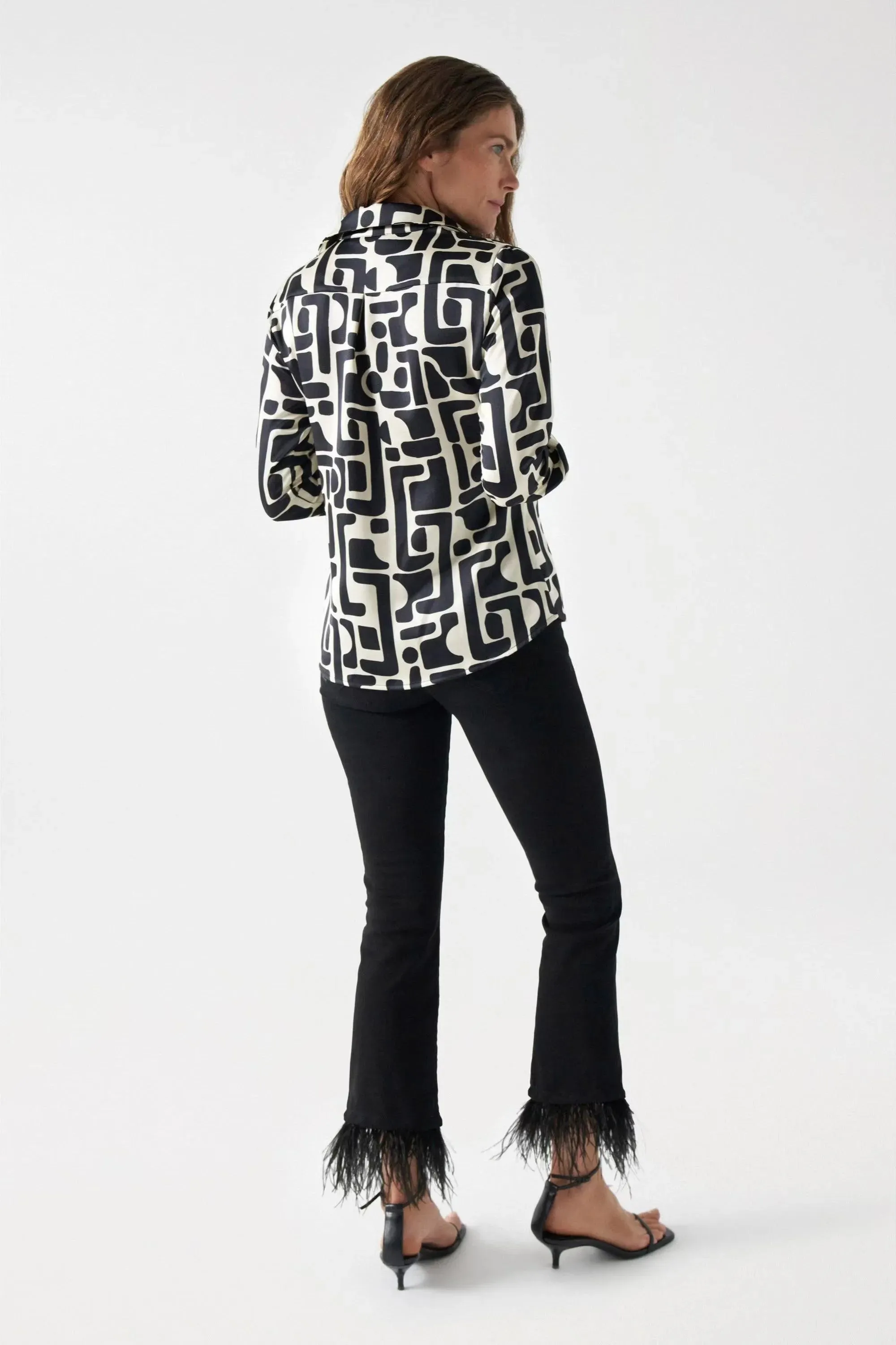 Camisa Salsa Jeans Satinada Estampada