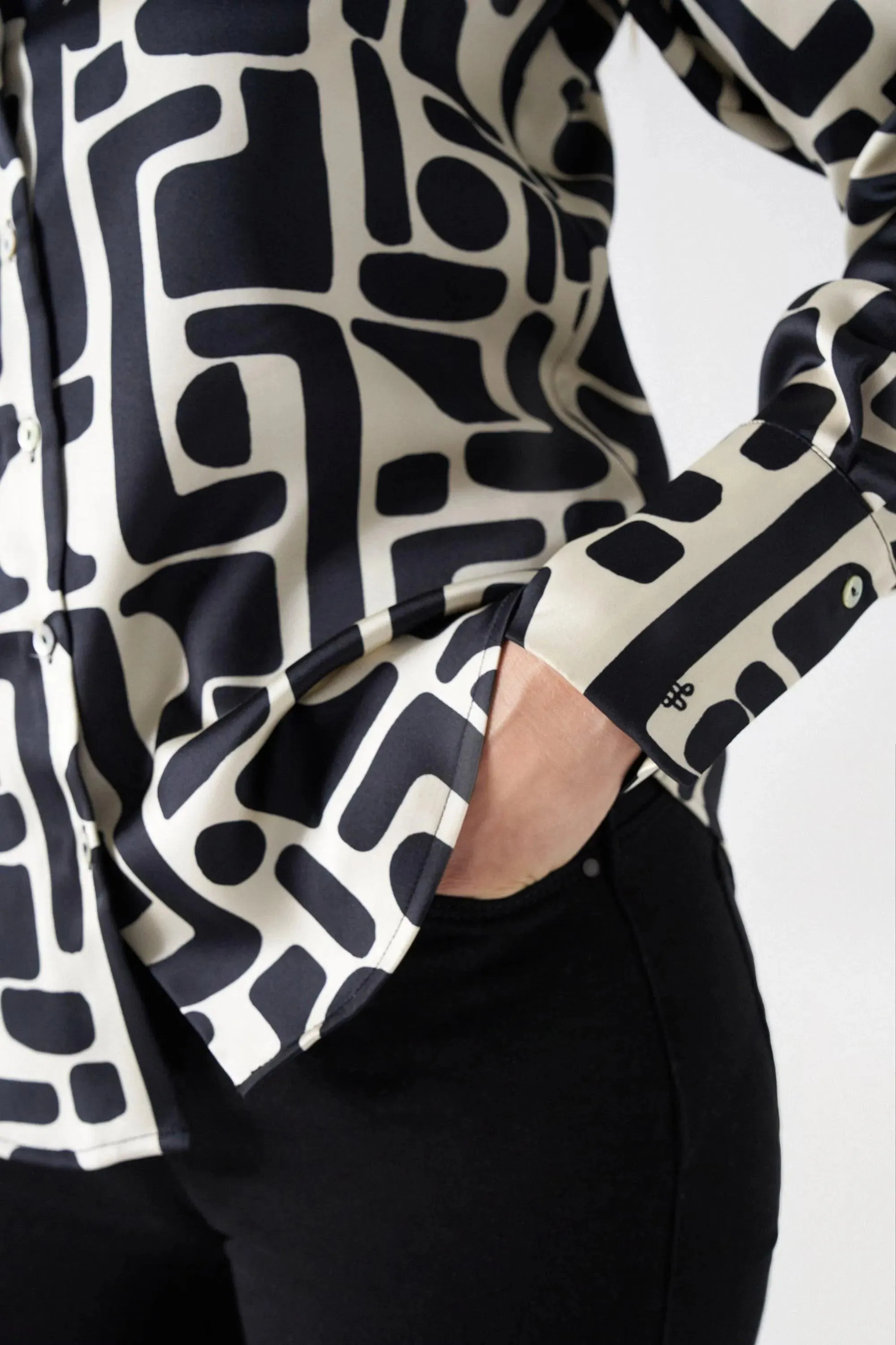 Camisa Salsa Jeans Satinada Estampada