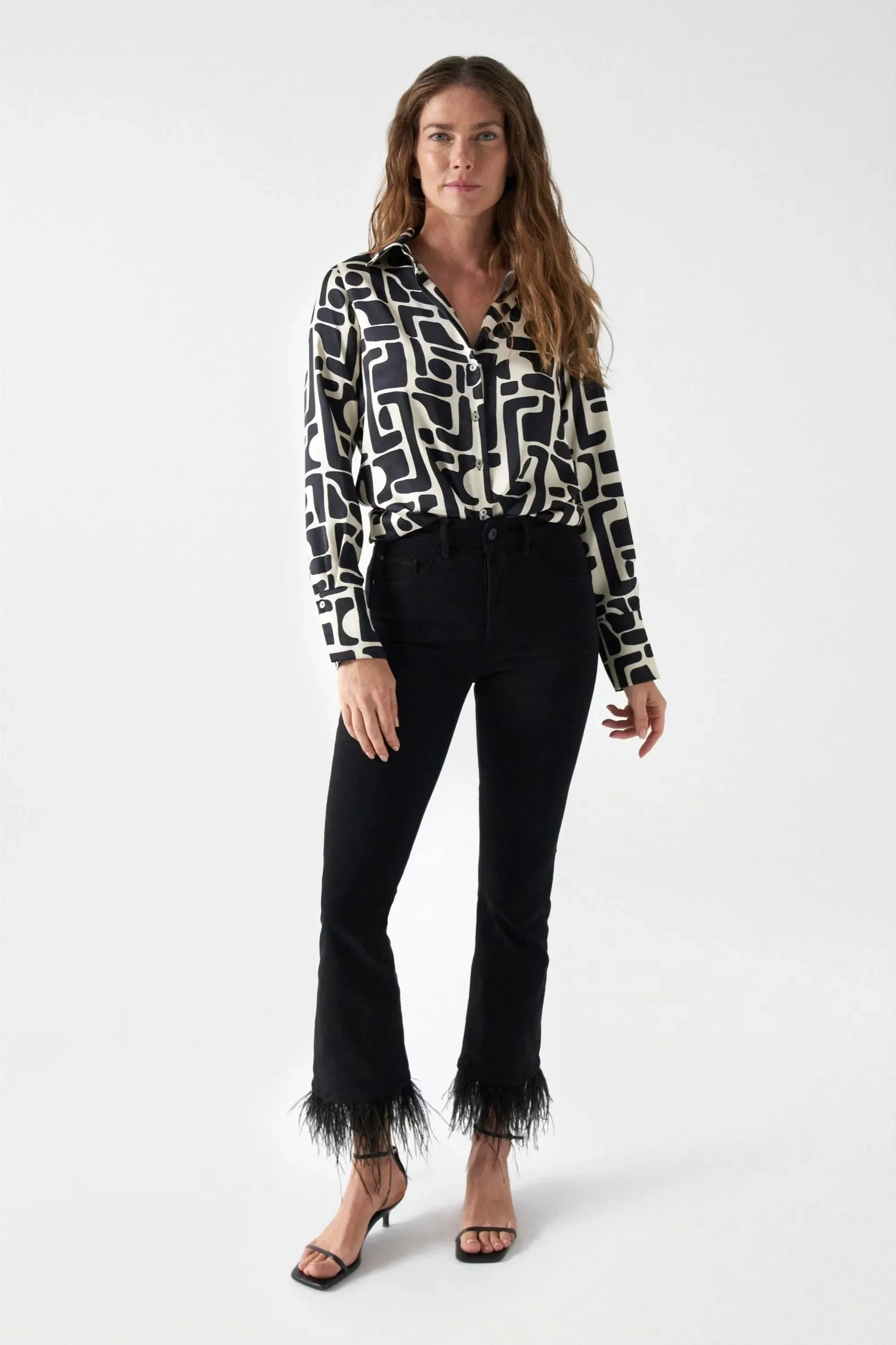 Camisa Salsa Jeans Satinada Estampada