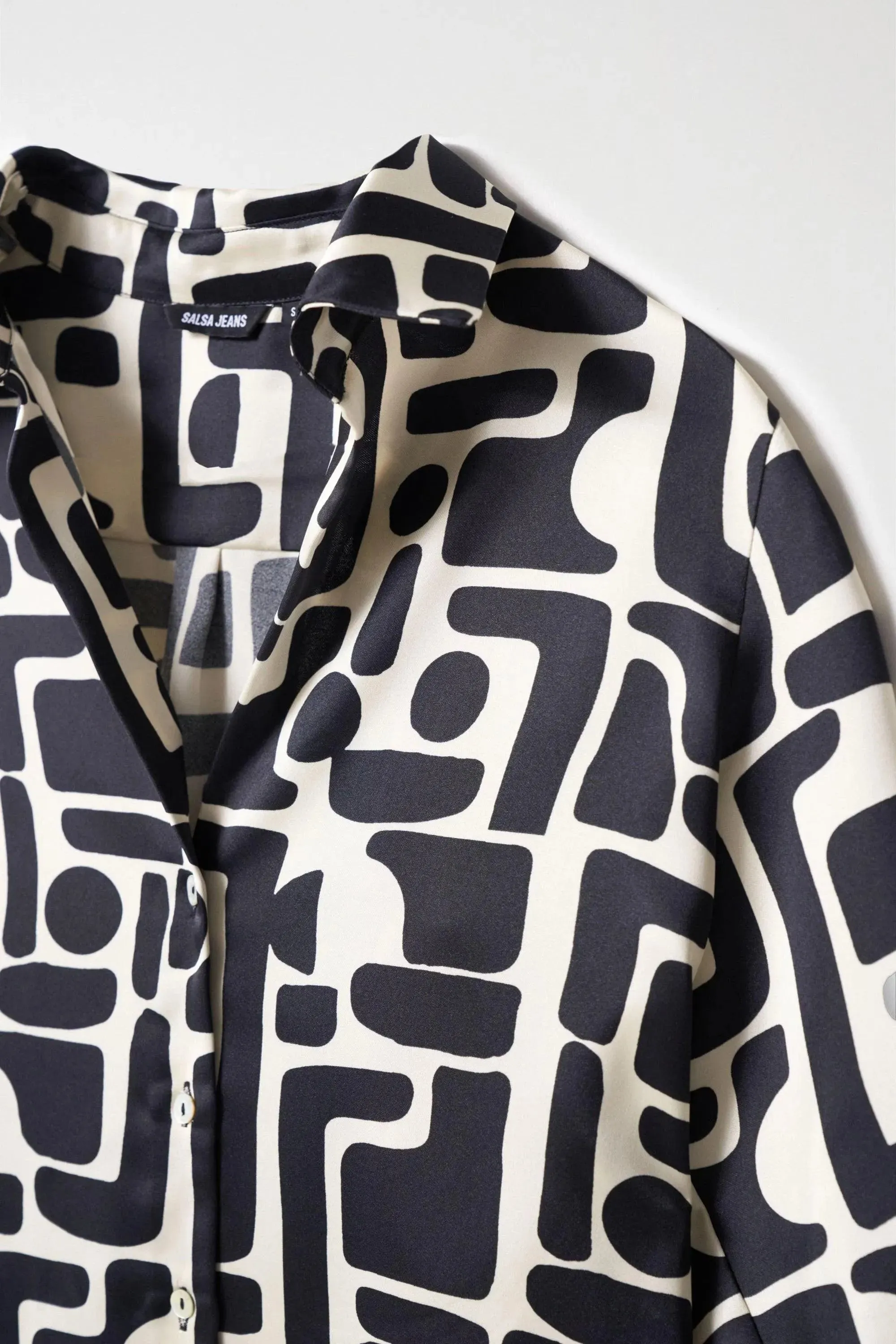 Camisa Salsa Jeans Satinada Estampada
