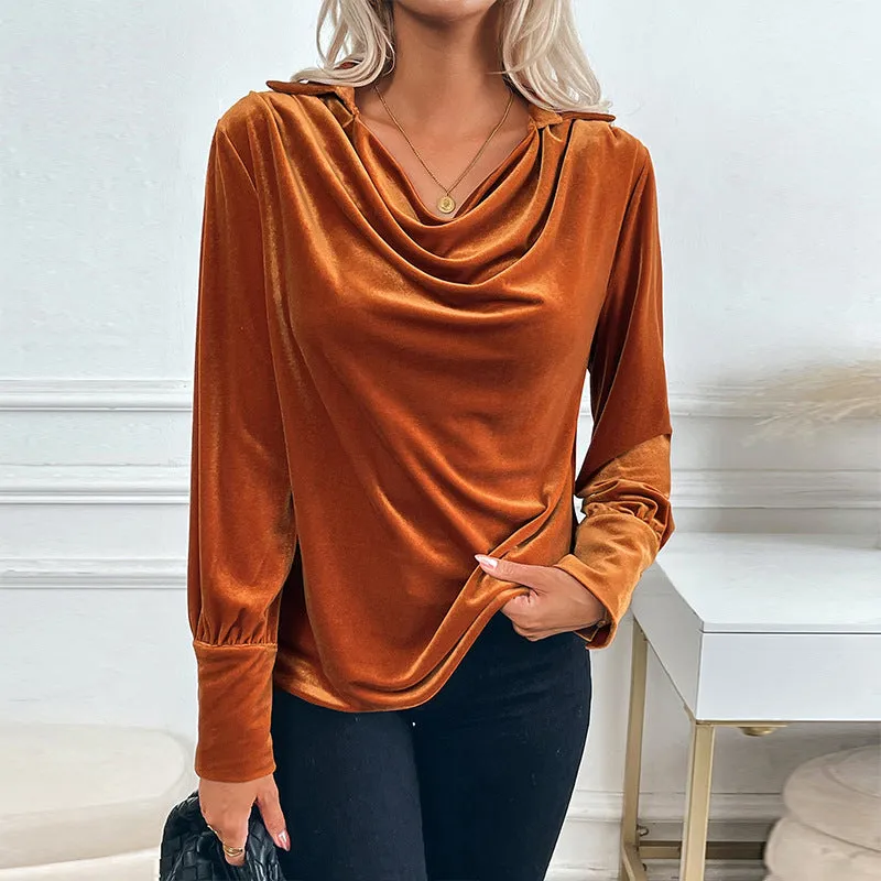 Cassy - Elegant Velvet Blouse