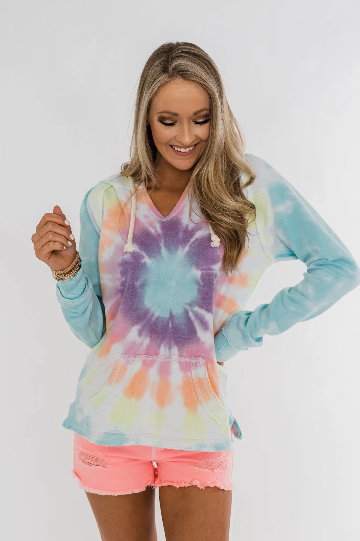Catch The Fun Tie Dye Hoodie- Multi