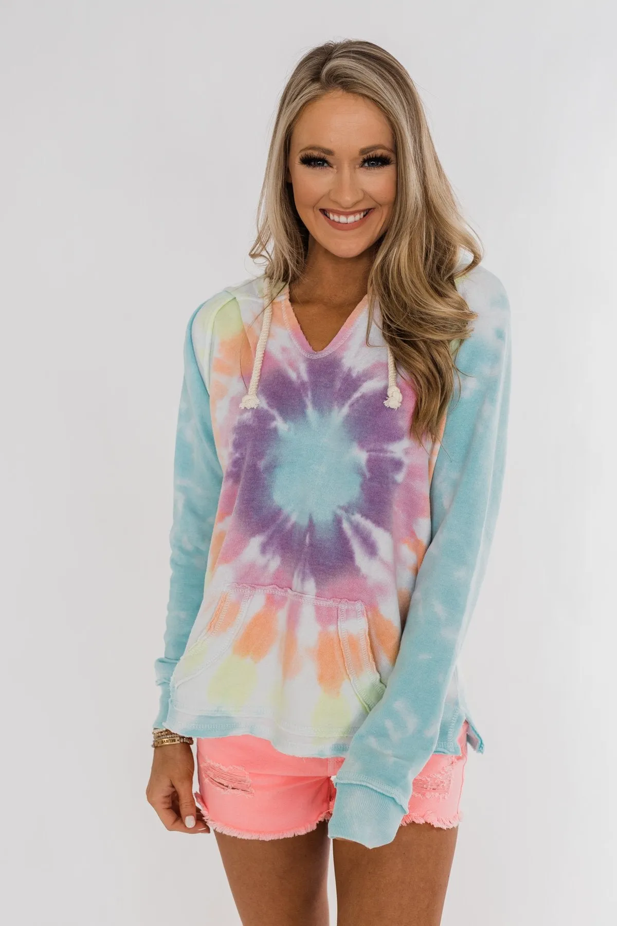 Catch The Fun Tie Dye Hoodie- Multi