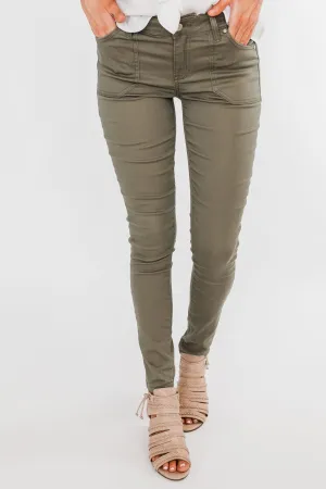 Celebrity Pink Ankle Skinny Jeans- Olive