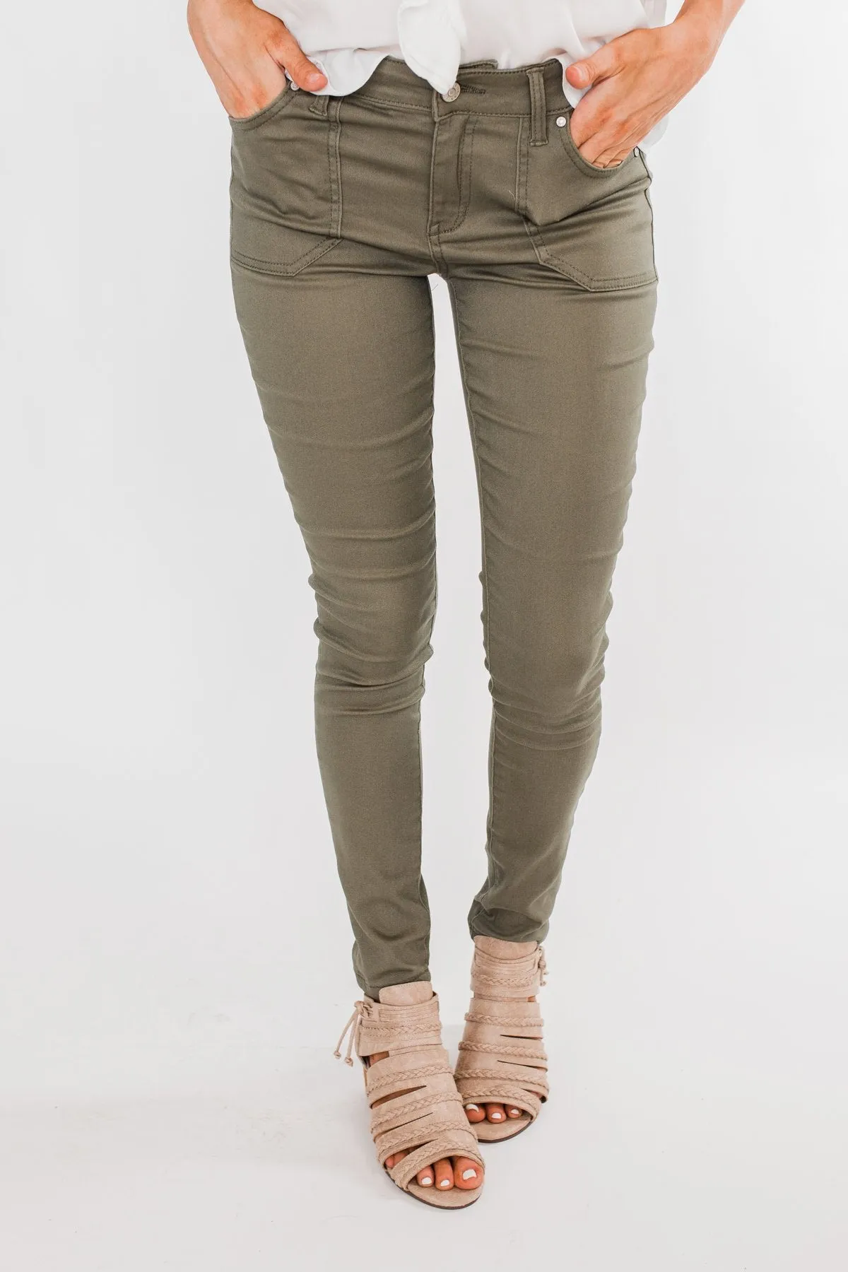 Celebrity Pink Ankle Skinny Jeans- Olive