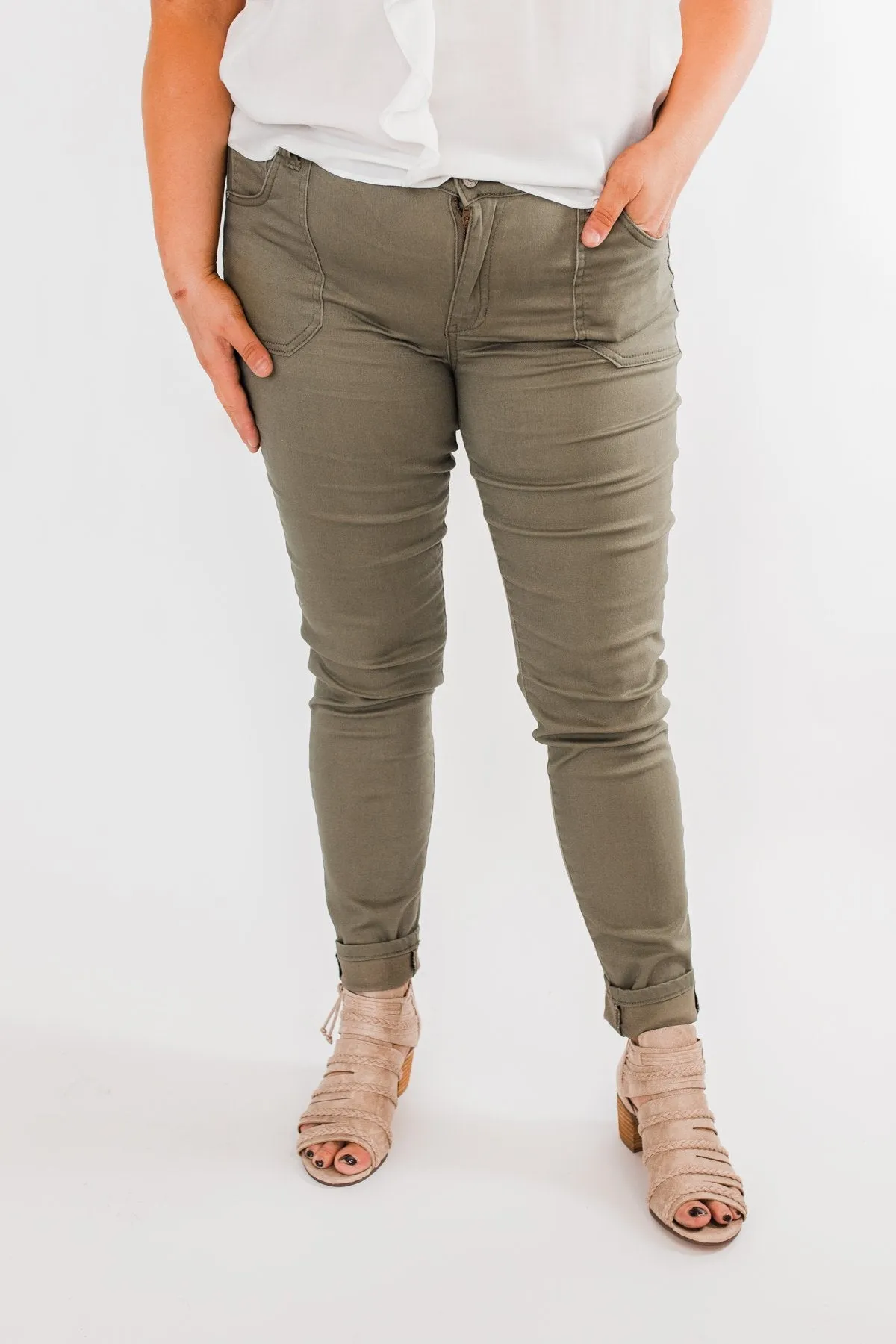 Celebrity Pink Ankle Skinny Jeans- Olive