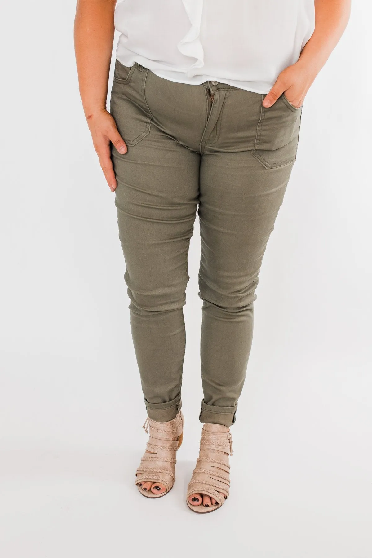Celebrity Pink Ankle Skinny Jeans- Olive