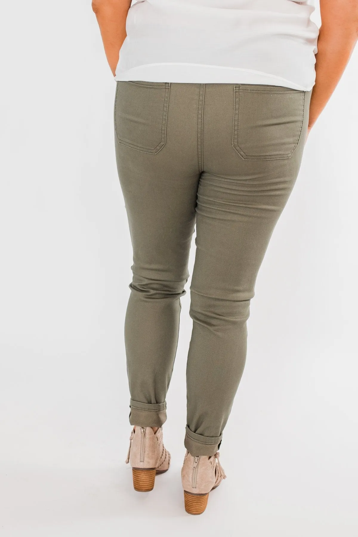 Celebrity Pink Ankle Skinny Jeans- Olive