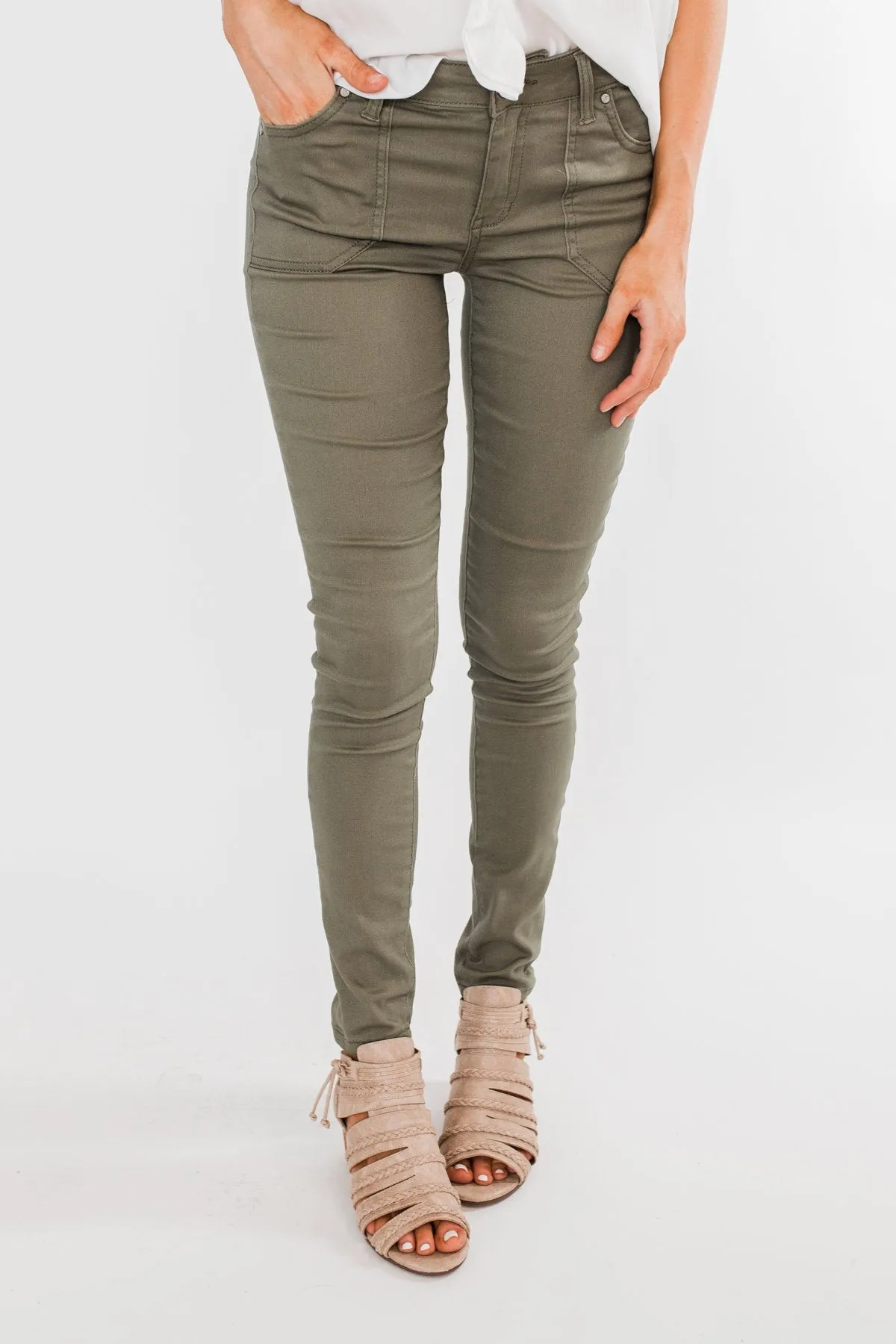 Celebrity Pink Ankle Skinny Jeans- Olive