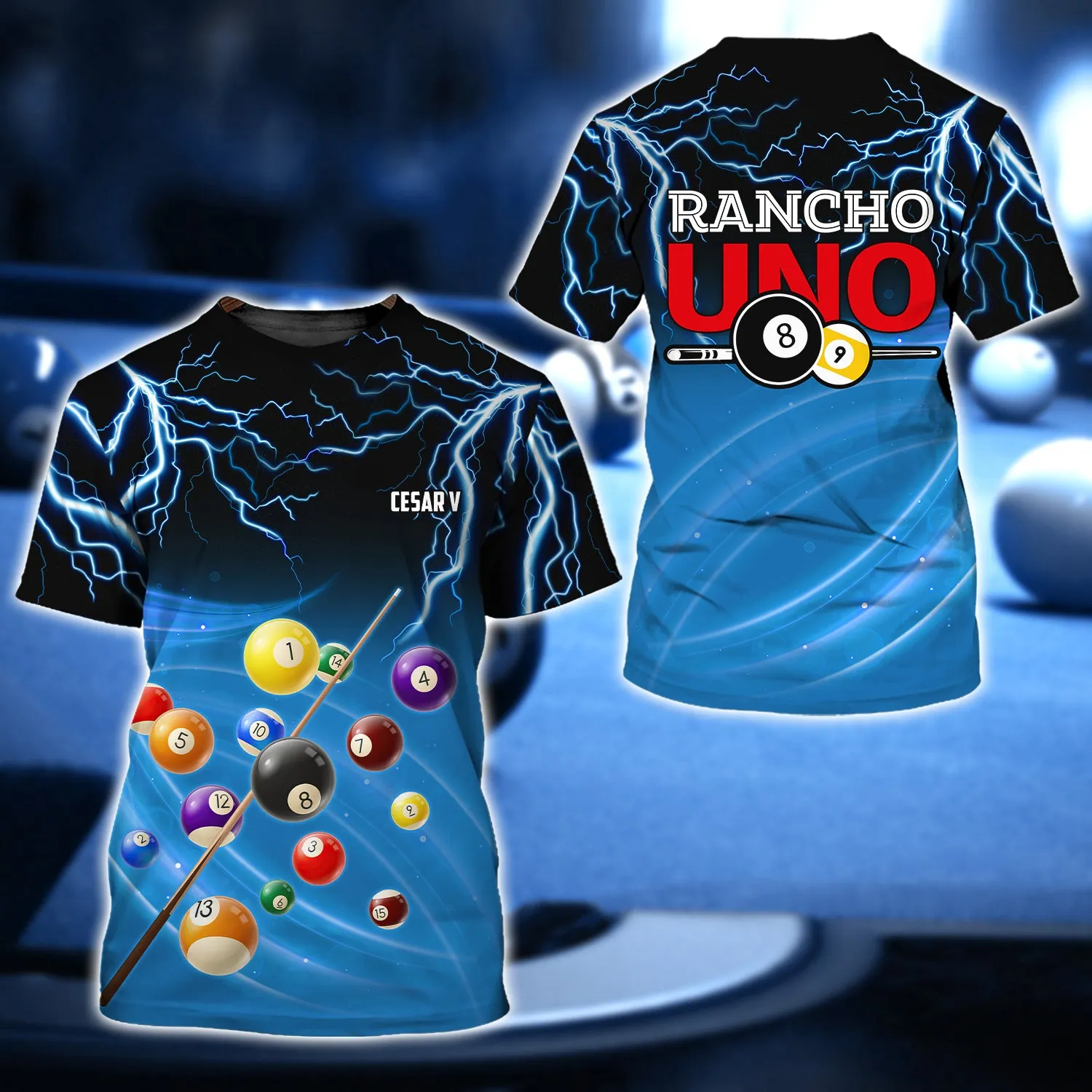 Cesar V - Rancho UNO Billiard Team 3D Shirt - QB95