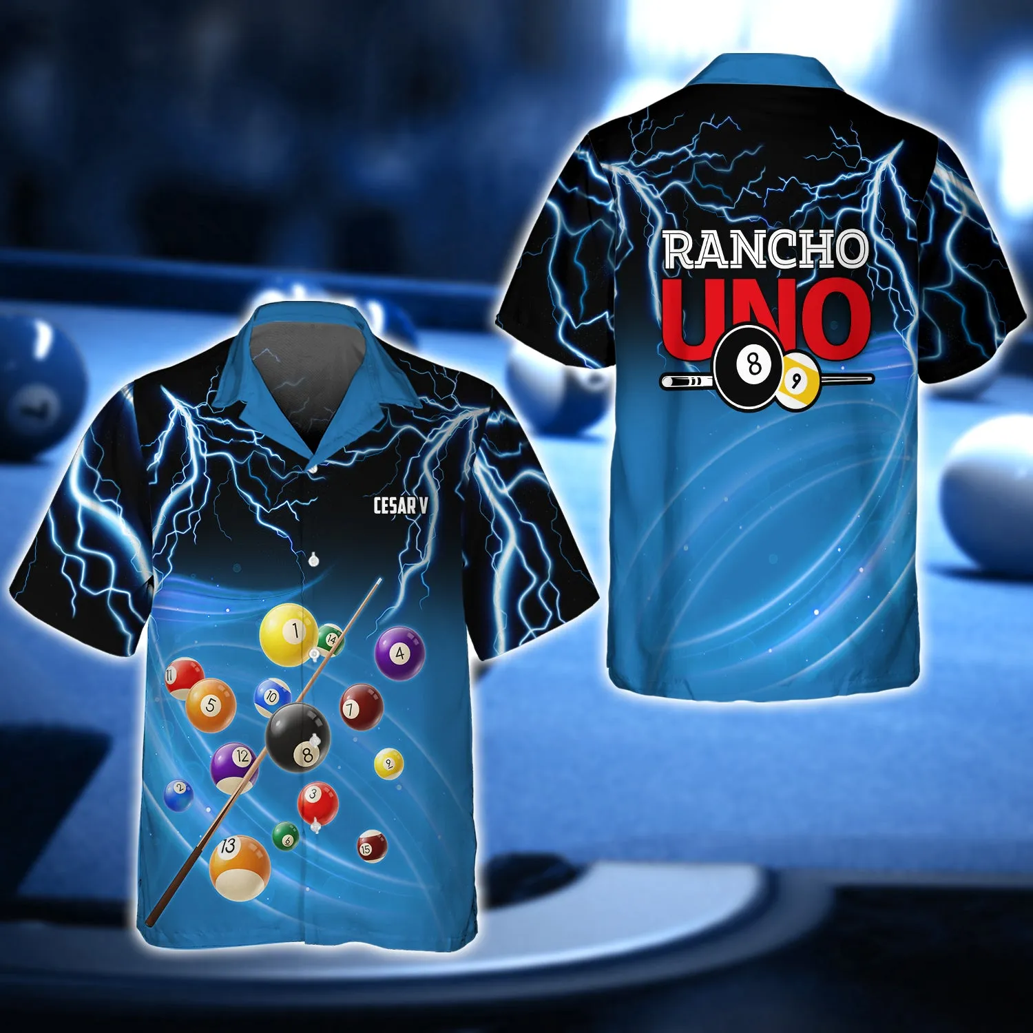 Cesar V - Rancho UNO Billiard Team 3D Shirt - QB95