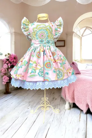 Charlotte Emma Dress | 
‘Jardin’ 
Leanika Collection 
By Dena Designs
Extremely Rare & Hard to Find Fabric
OOP & OOAK 
Sz 3