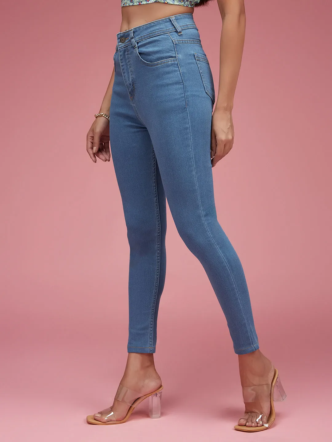 CHASEstretch™ Blue Skinny High-Rise Cropped Denim Jeans