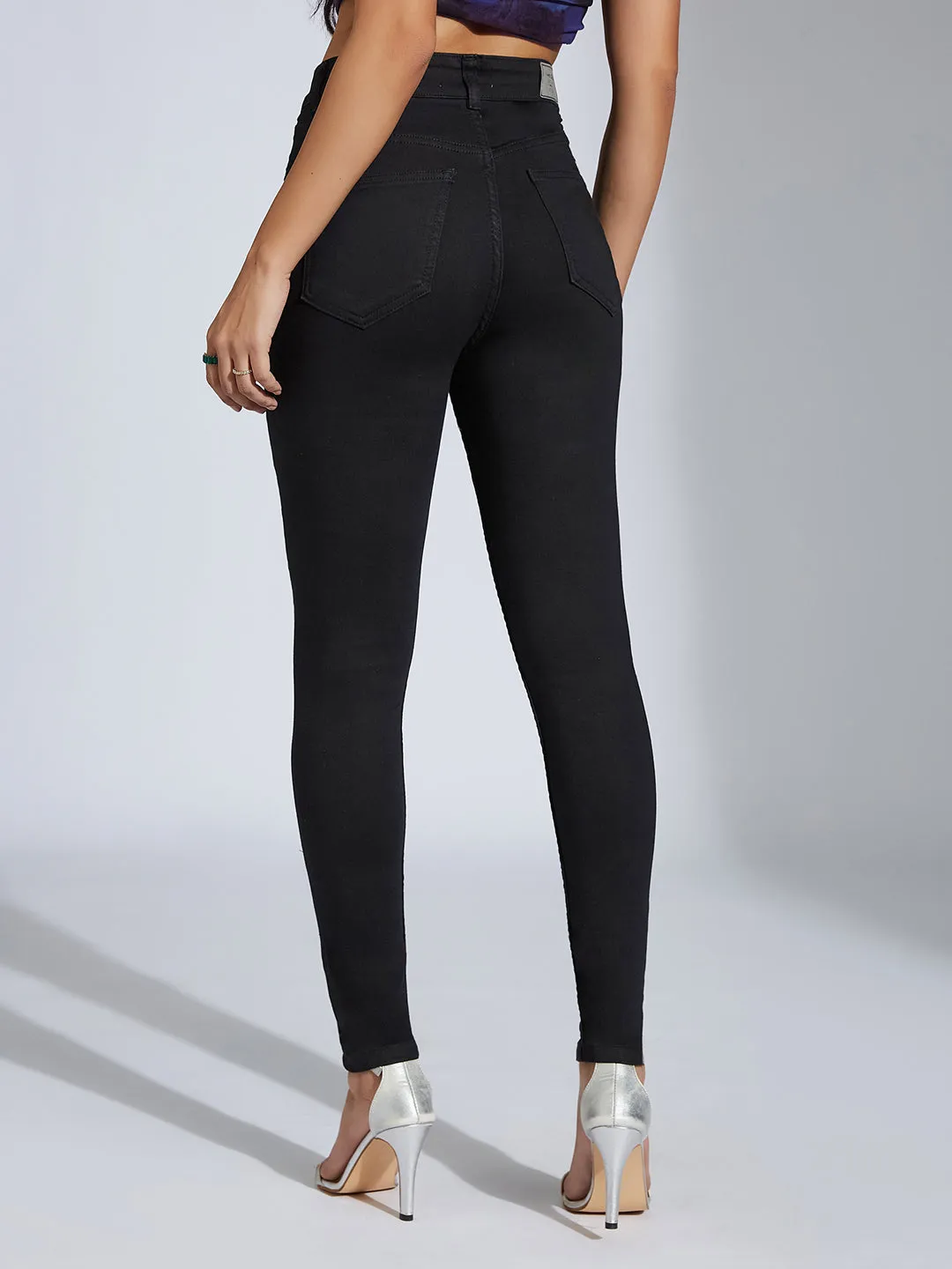 CHASEsupport™ Black Super Skinny High-Rise Stretchable Denim Jeans