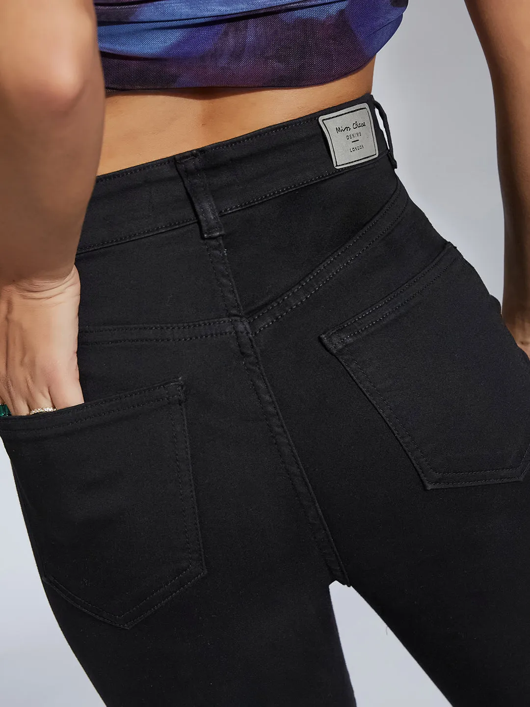 CHASEsupport™ Black Super Skinny High-Rise Stretchable Denim Jeans