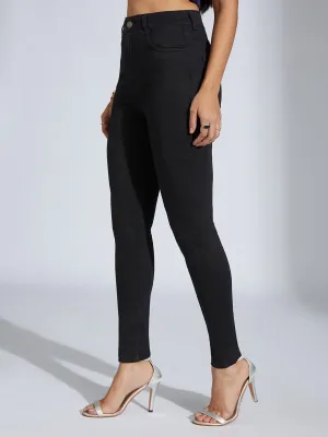CHASEsupport™ Black Super Skinny High-Rise Stretchable Denim Jeans