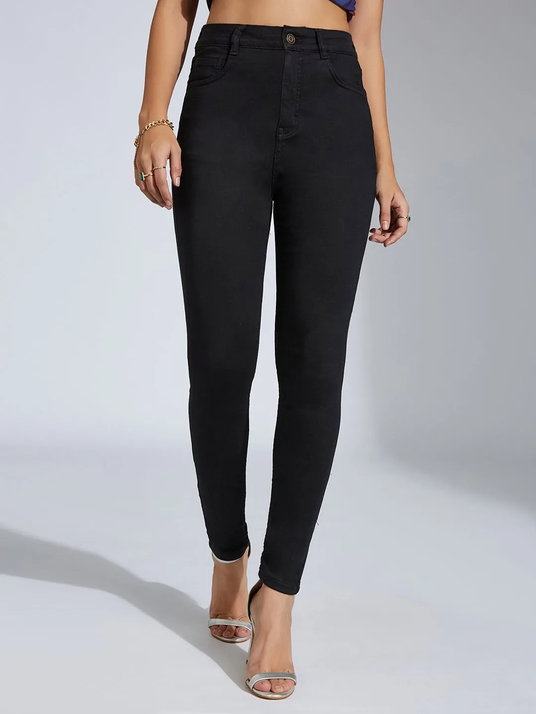 CHASEsupport™ Black Super Skinny High-Rise Stretchable Denim Jeans