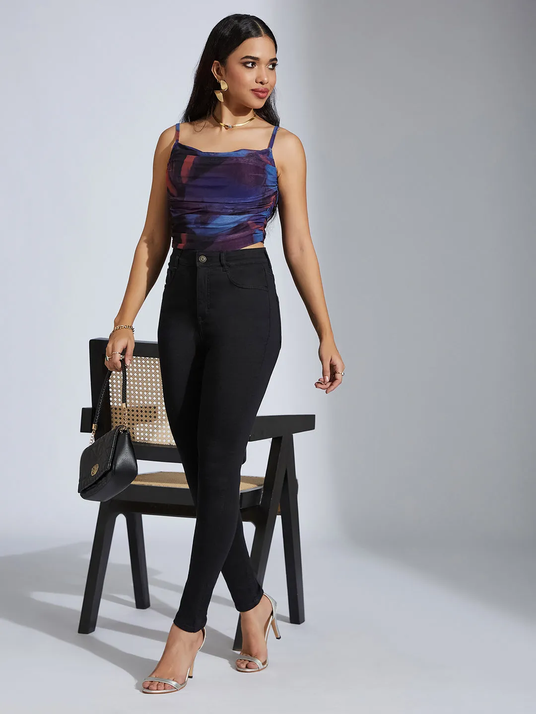 CHASEsupport™ Black Super Skinny High-Rise Stretchable Denim Jeans