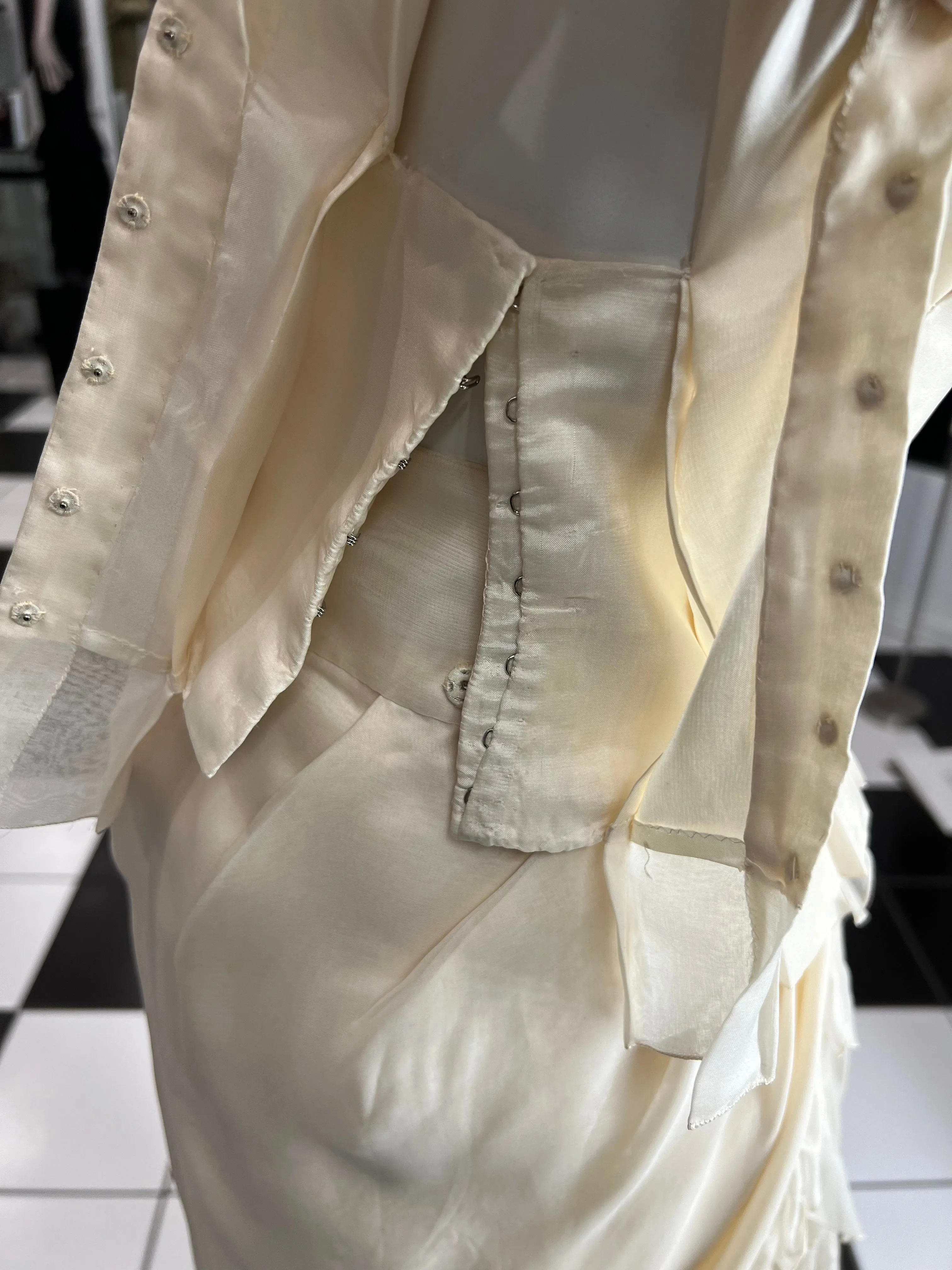 CHRISTIAN DIOR 1988 Cream Silk Gown Ensemble, Betsy Bloomingdale