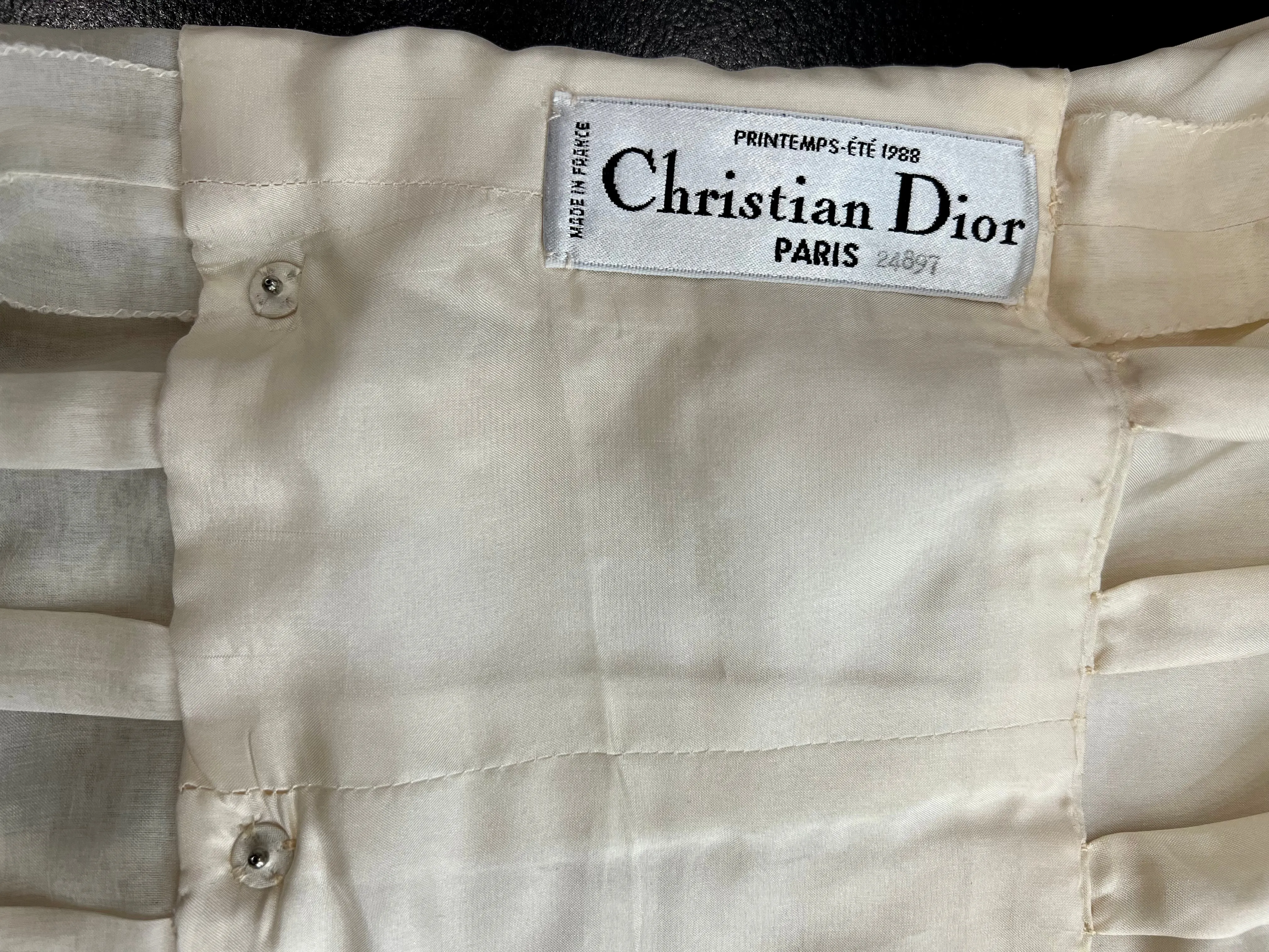 CHRISTIAN DIOR 1988 Cream Silk Gown Ensemble, Betsy Bloomingdale