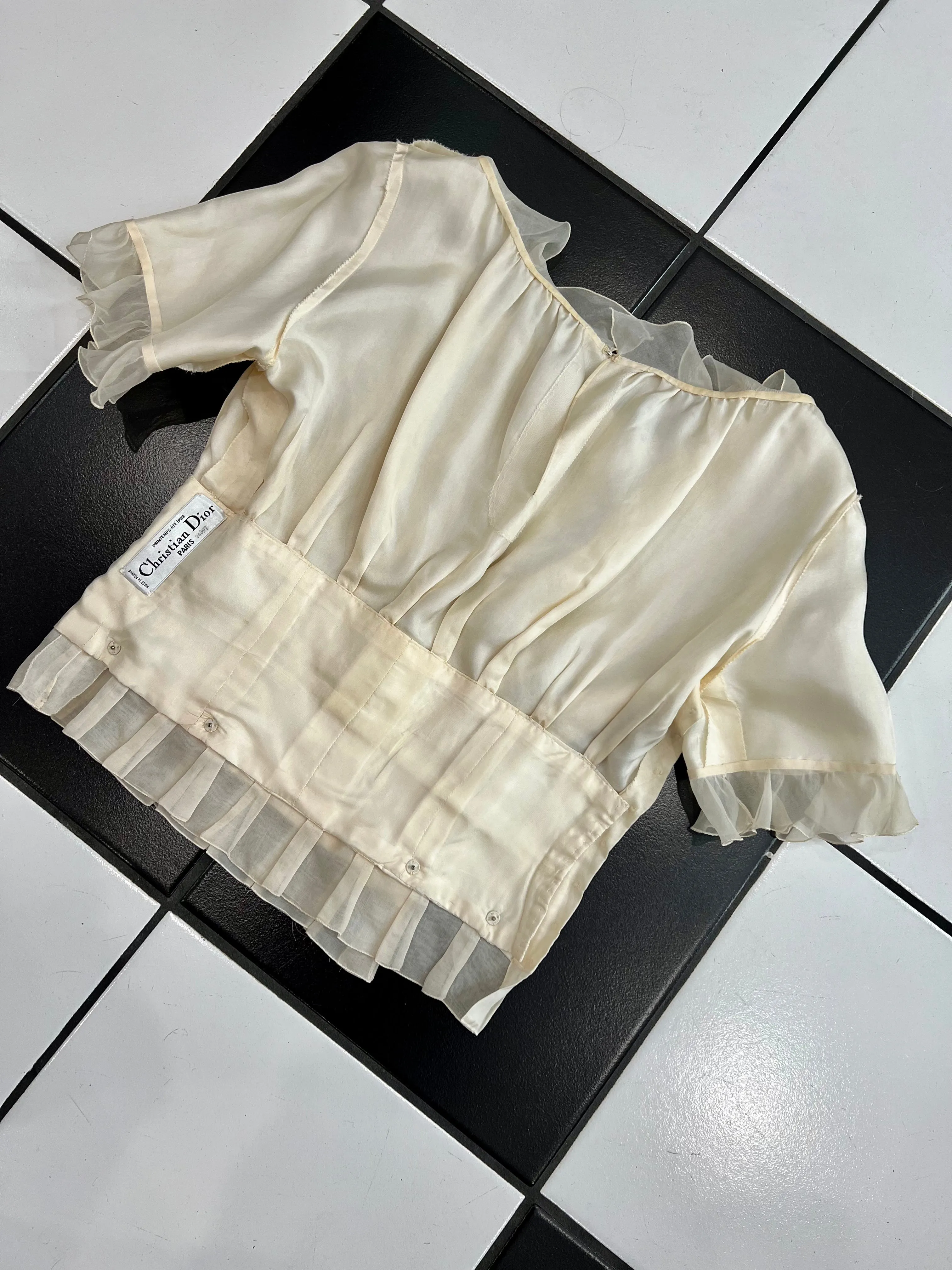 CHRISTIAN DIOR 1988 Cream Silk Gown Ensemble, Betsy Bloomingdale