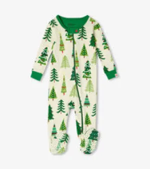 Christmas Tree Glow in the dark footed Coverall