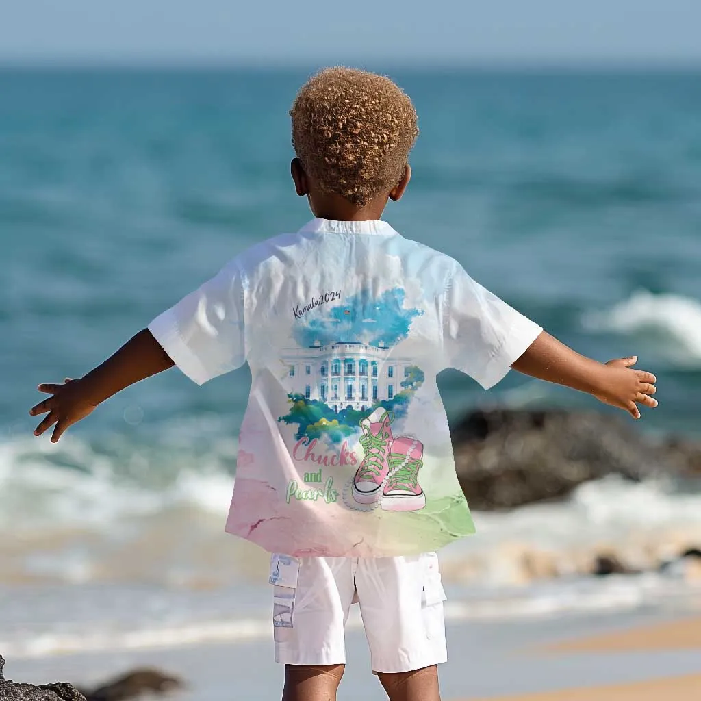 Chucks N Pearls 2024 Kid Hawaiian Shirt Pink Green Rocking The World LT7
