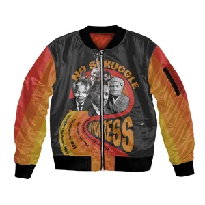 Civil Rights Leaders African American Sleeve Zip Bomber Jacket No Struggle No Progress DT03