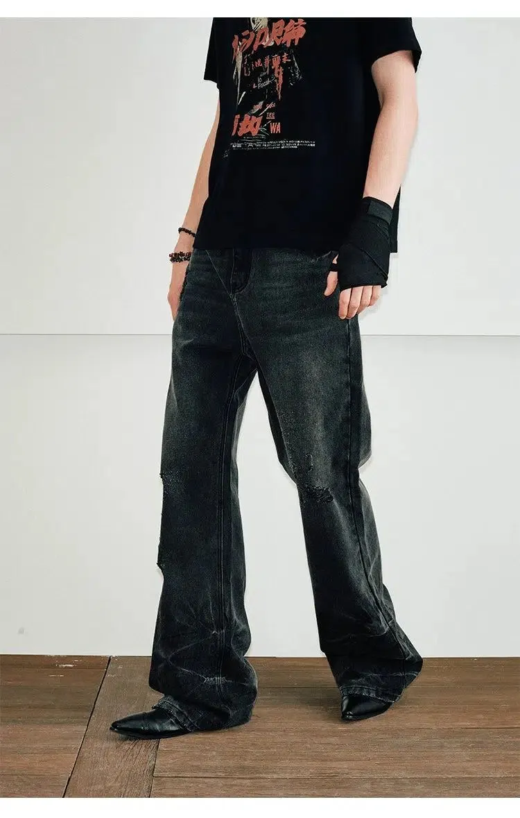 Clean Fit Jeans With Distressed Fading