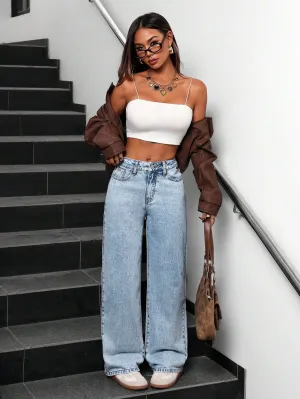 Cloud Wash Straight Fit Jeans