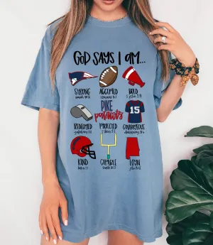 Comfort Colors Blue Jean God Says I am A Pike Patriot Unisex Shirt / Youth and Adult Sizes/ Pike Lib Tee