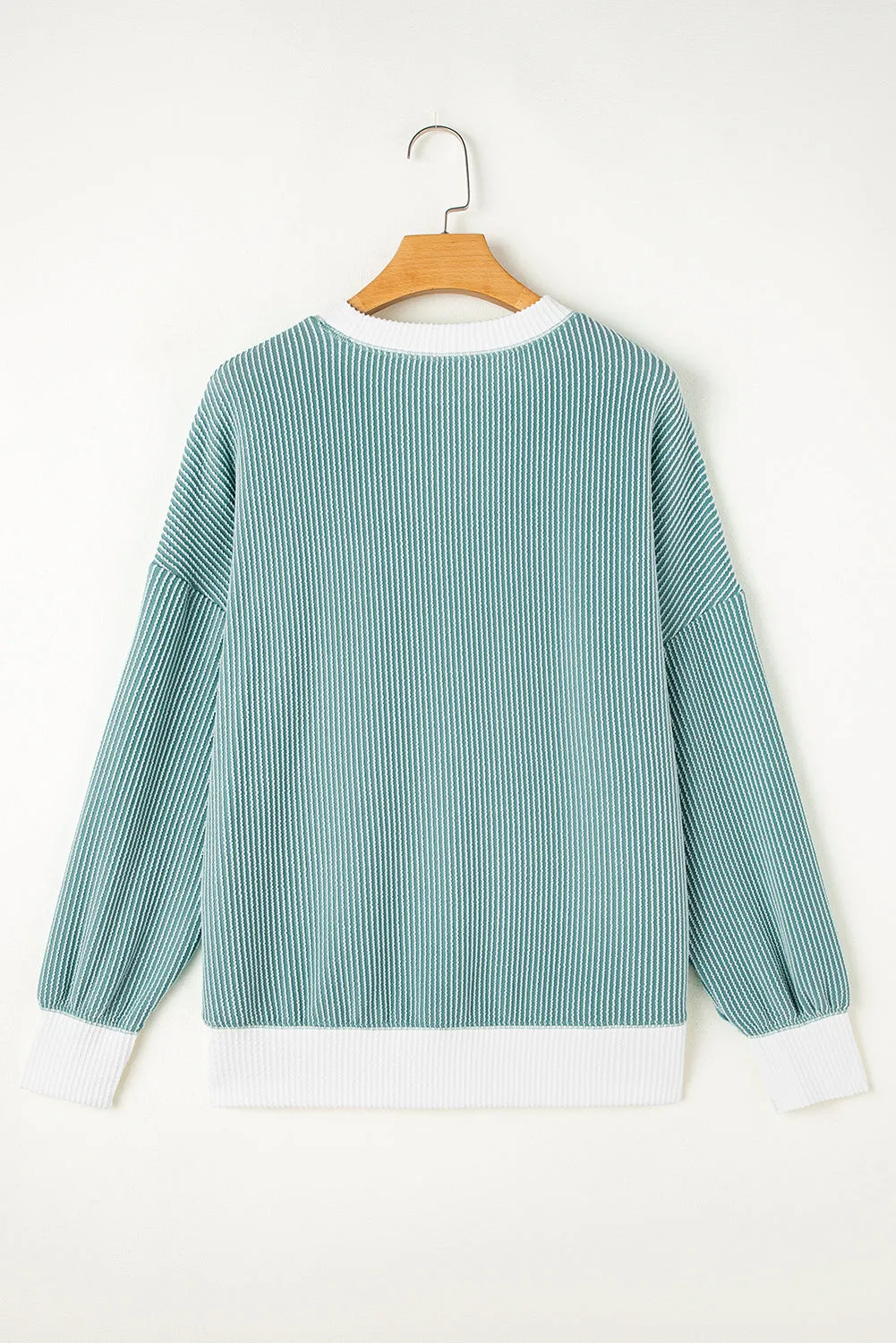 Corduroy Sequin Clover Graphic Sweater