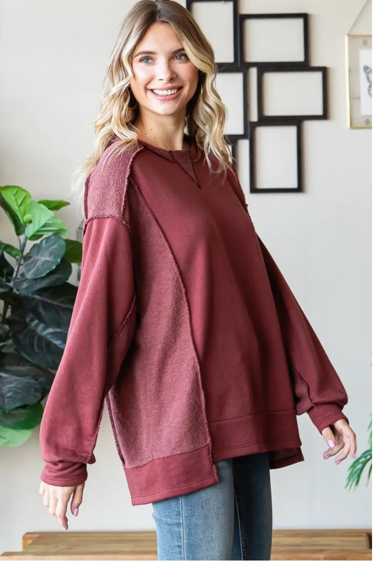 Cotton Drench Terry Pullover Sweater