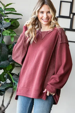 Cotton Drench Terry Pullover Sweater