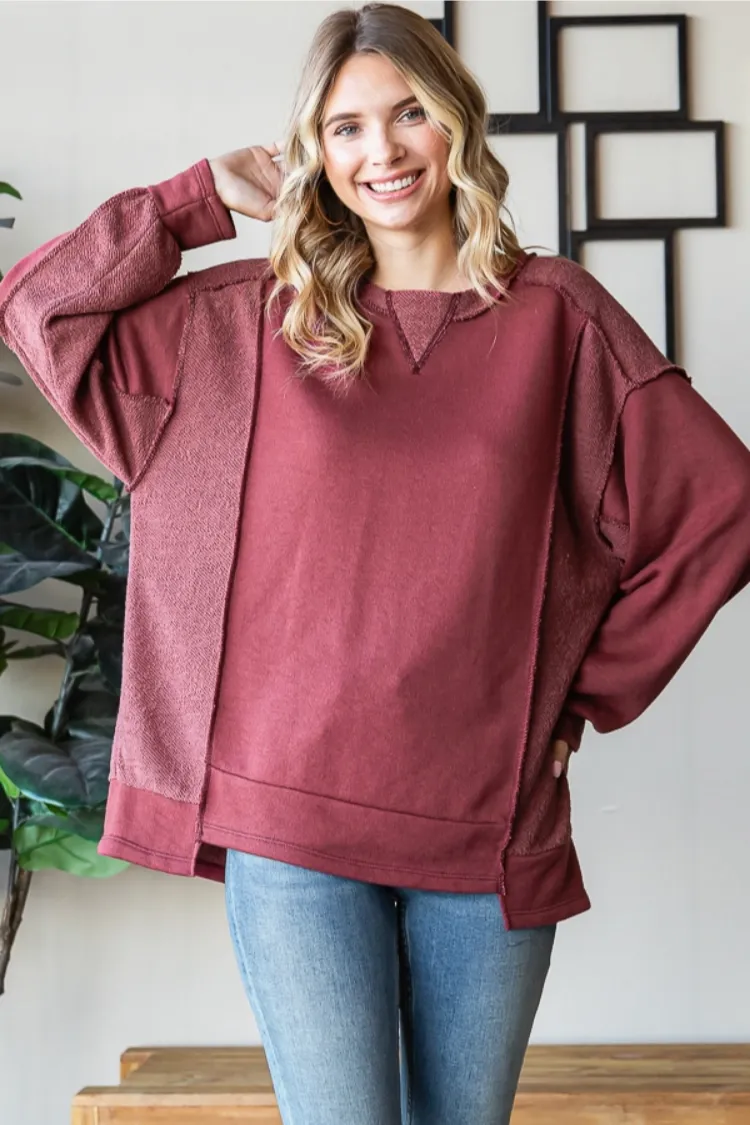 Cotton Drench Terry Pullover Sweater