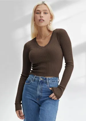 Cozy Ribbed Long-Sleeved Knit Top
