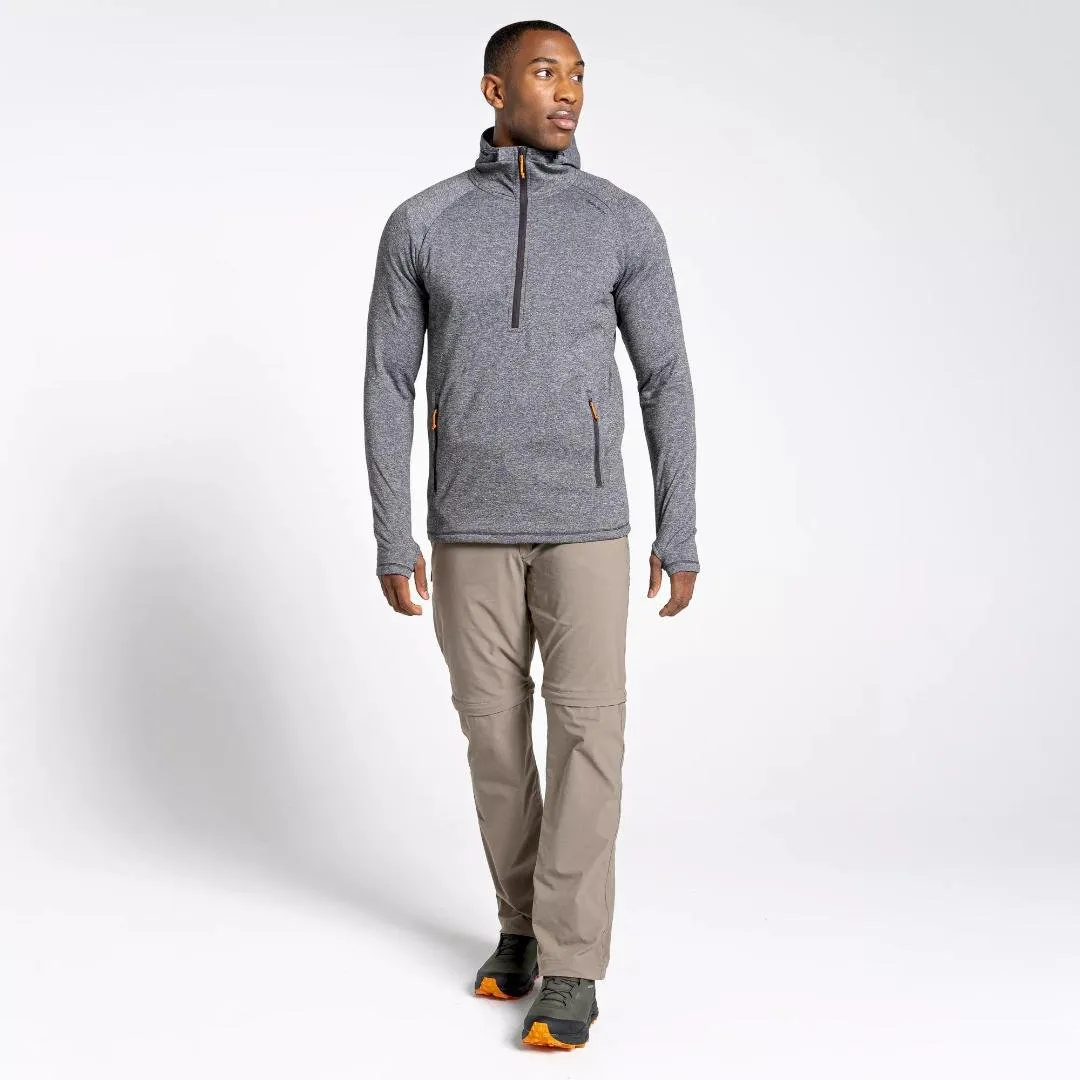 Craghoppers Men's Dynamic Hooded Half Zip Top - Black Pepper Marl