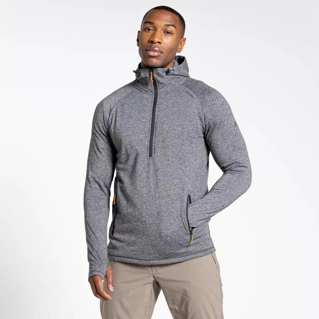 Craghoppers Men's Dynamic Hooded Half Zip Top - Black Pepper Marl