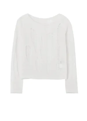 CRUSH PLAIN STITCH CRUSHED SWEATER
